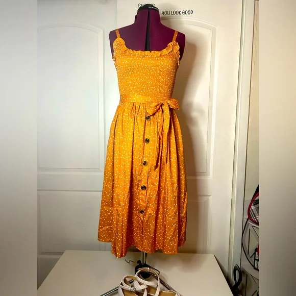 yellow polka dot bridesmaid dresses Andorra Maxi Dress main image 1
